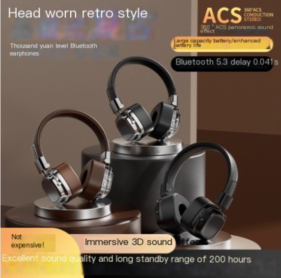 Auriculares Bluetooth Vintage Retro 5.3 | Sonido Profundo