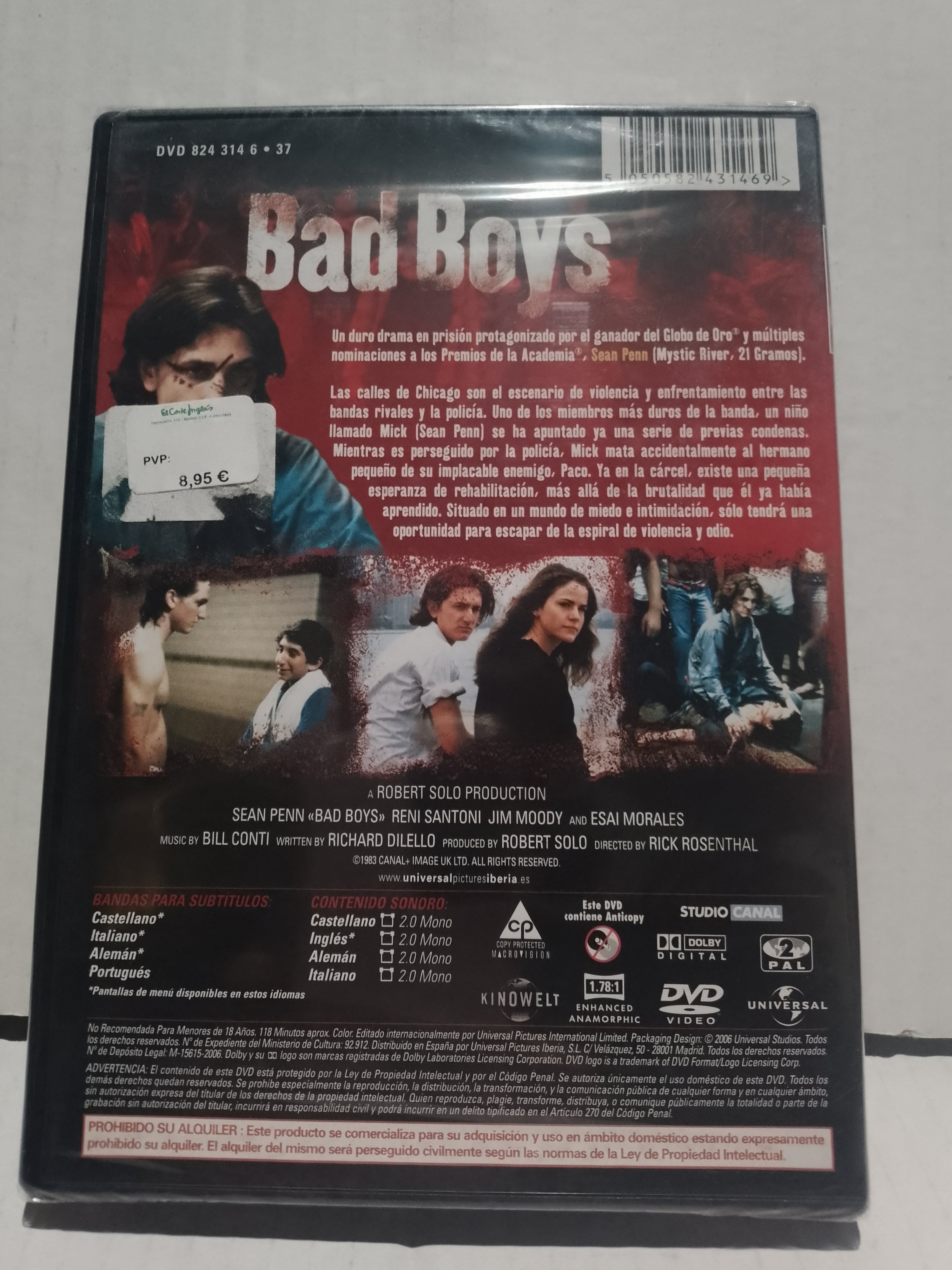 BAD BOYS - SEAN PENN - DVD NUEVO PRECINTADO