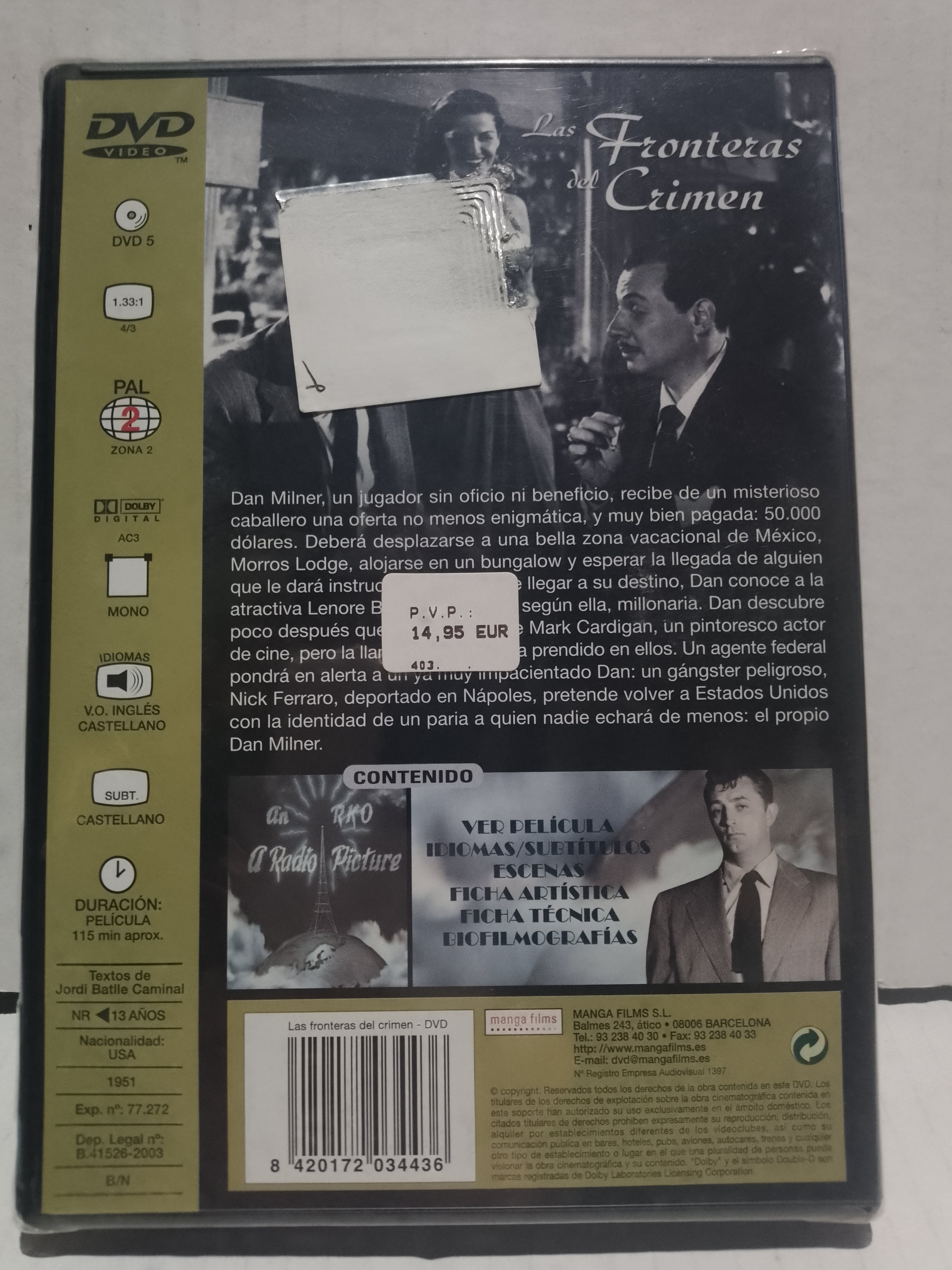 LAS FRONTERAS DEL CRIMEN - DVD NUEVO PRECINTADO