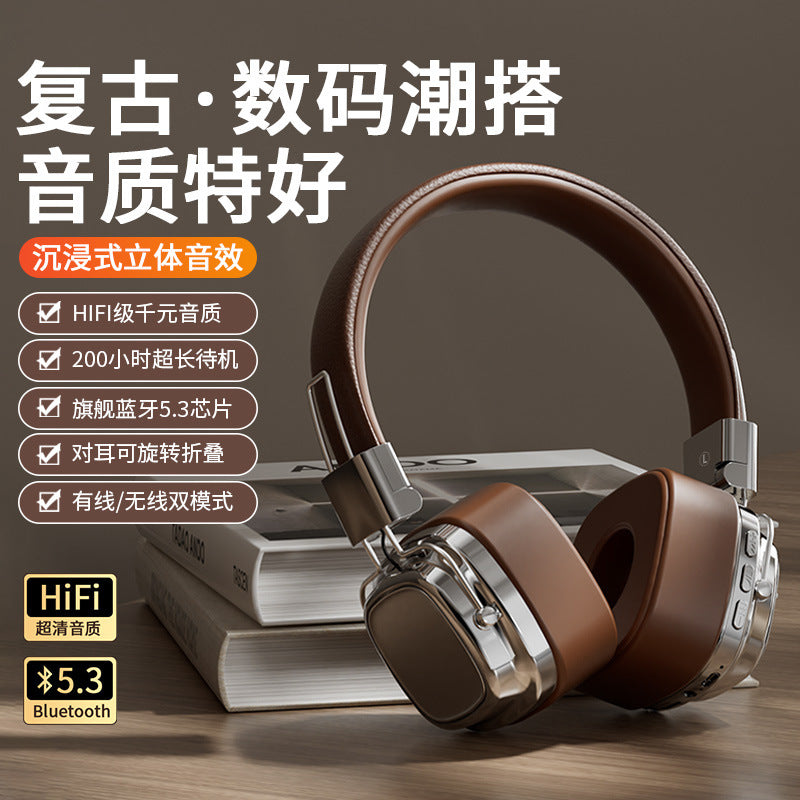 Auriculares Bluetooth Vintage Retro 5.3 | Sonido Profundo