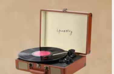 Portable Bluetooth Record Player with Vintage Case